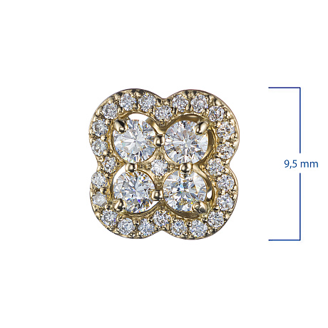 Пусеты из желтого золота с бриллиантами