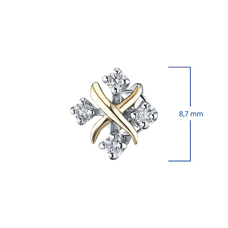 Пусеты из комбинированного золота