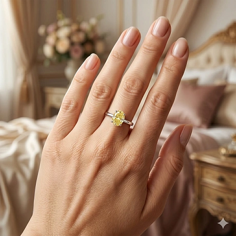 Помолвочное кольцо из белого золота