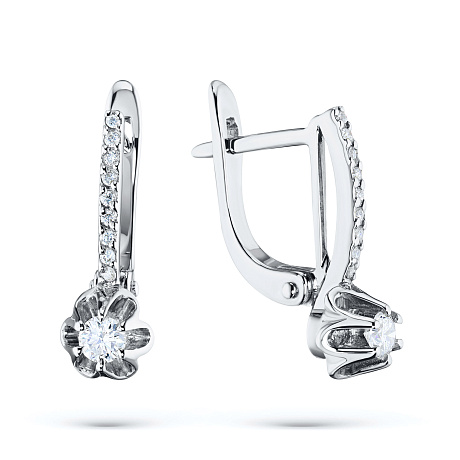 Серьги из белого золота с бриллиантами