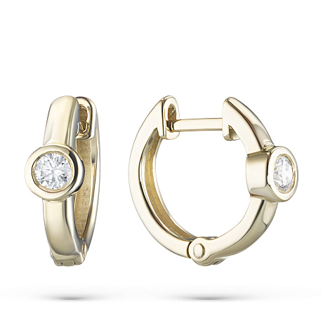 Серьги из желтого золота с бриллиантами