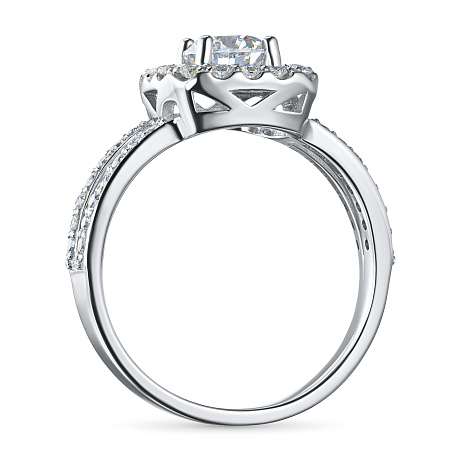 Классическое кольцо из белого золота